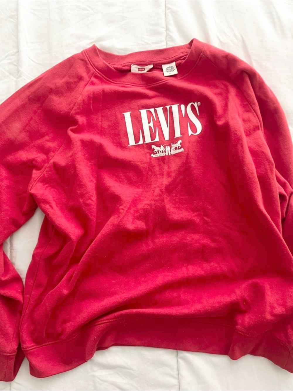 Levi's Red Crewneck Sweatshirt with White Logo